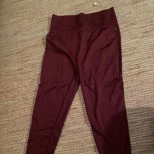 Fabletics Burgundy Cropped Leggings